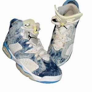 Air Jordan 6 Retro GS 5Y WHITE/DUTCH BLUE-CITRON TINT BLANC/BLEU HOLLANDAIS
